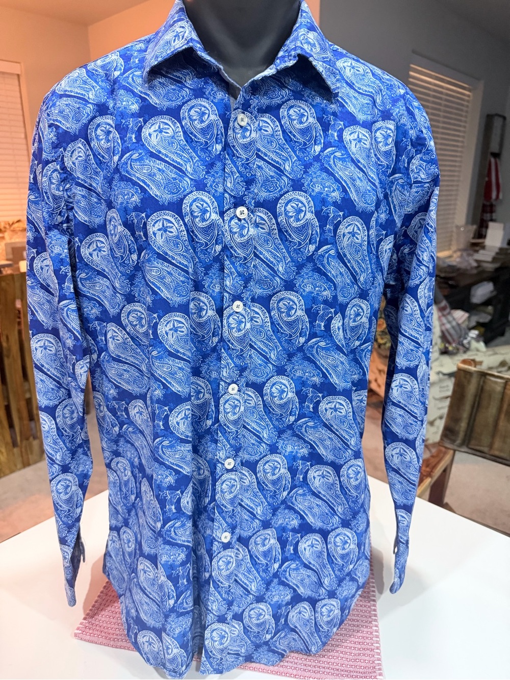 Daniel Cremieux Blue Paisley Button-Down Shirt